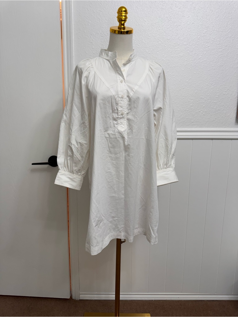Banana Republic White Men's Popover Button-Front Shirt